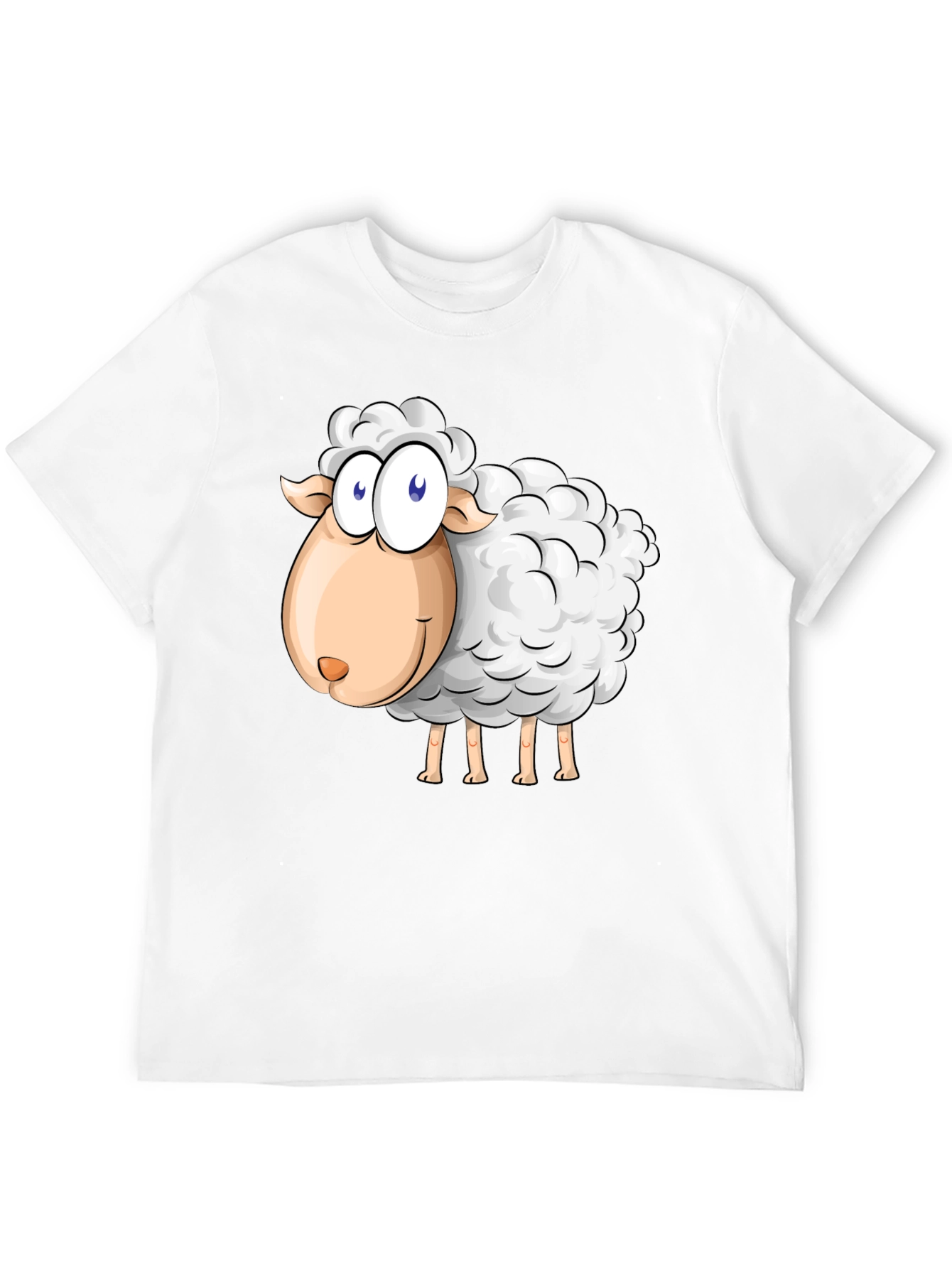Cartoon Sheep Graphic Black T-Shirt