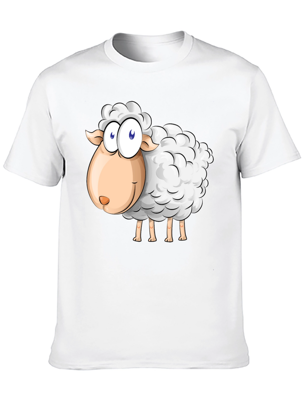 Cartoon Sheep Graphic Black T-Shirt