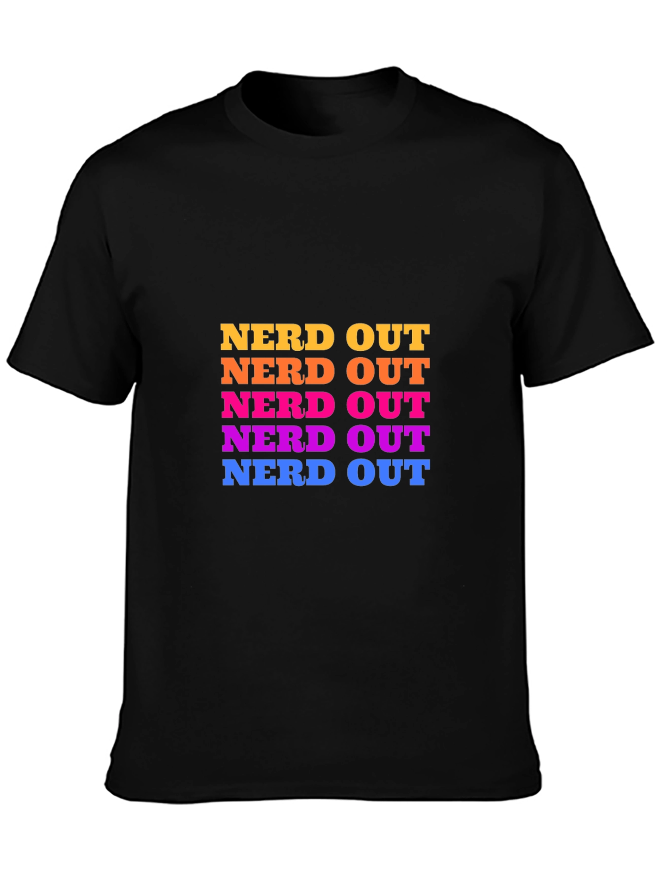 Nerd Out Colorful Stacked Graphic T-Shirt