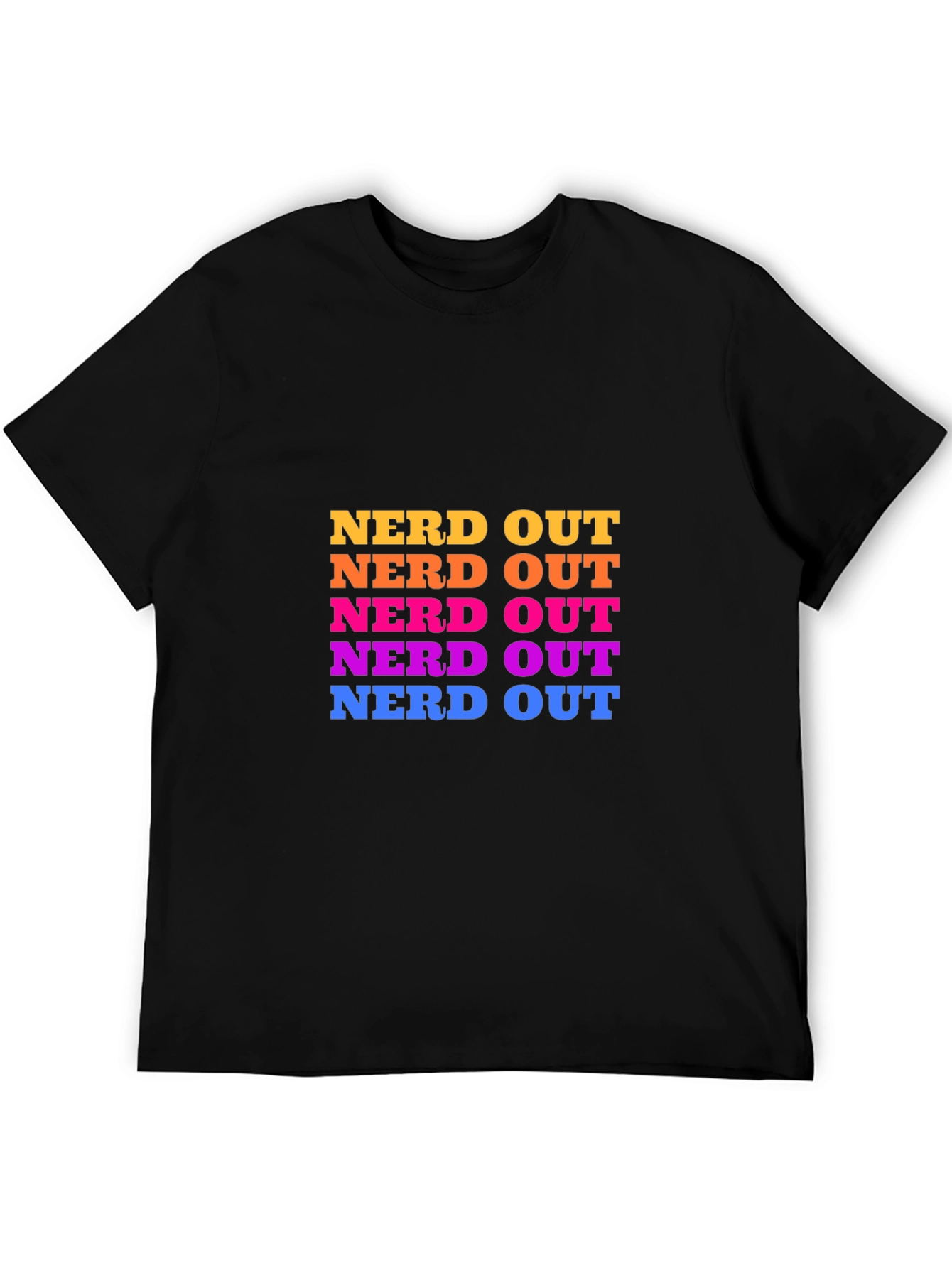 Nerd Out Colorful Stacked Graphic T-Shirt