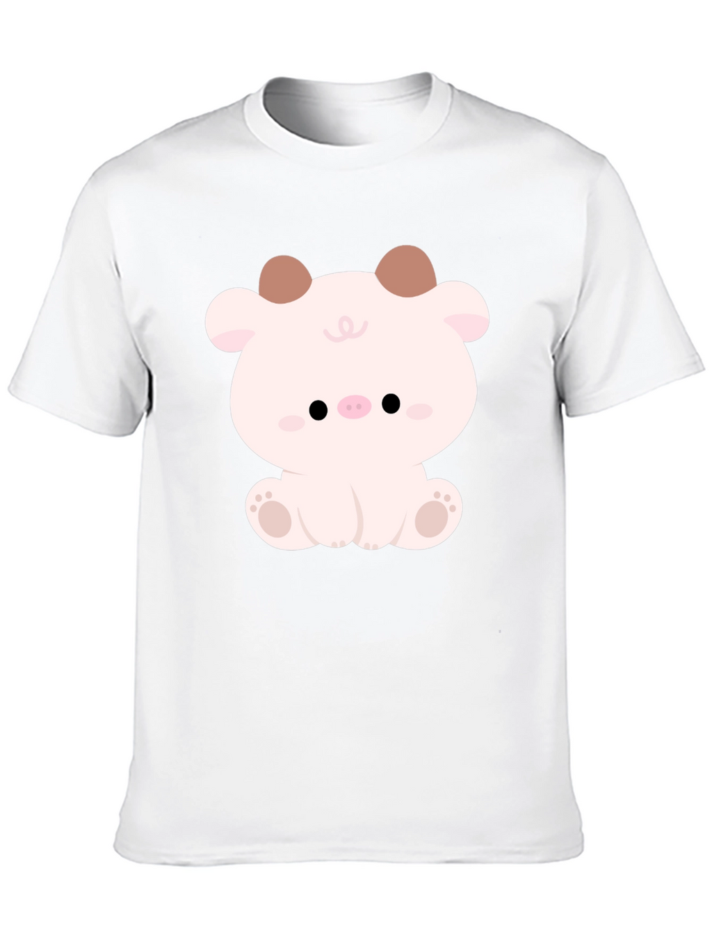 Cute Cartoon Animal Graphic Black T-Shirt