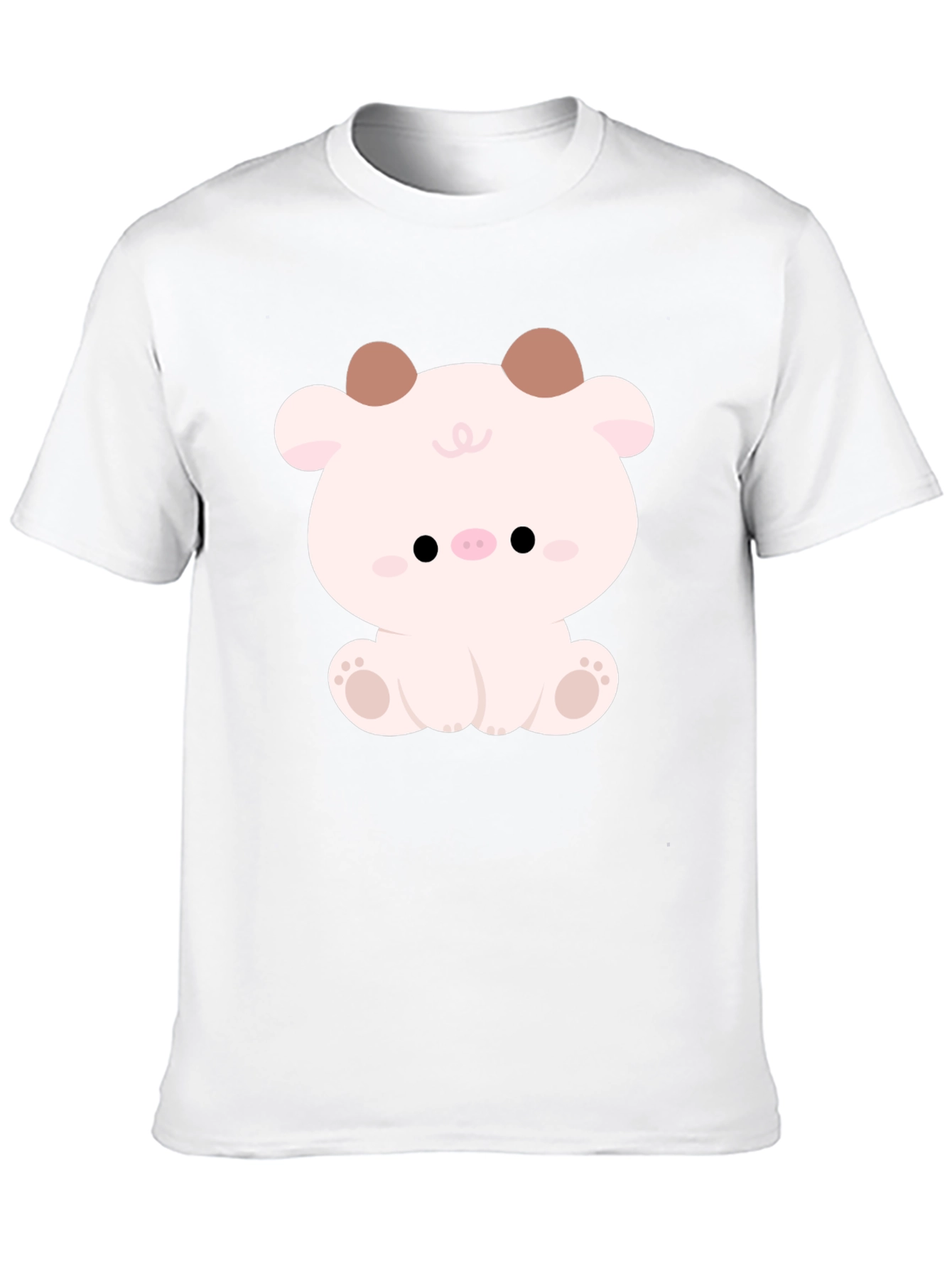 Cute Cartoon Animal Graphic Black T-Shirt