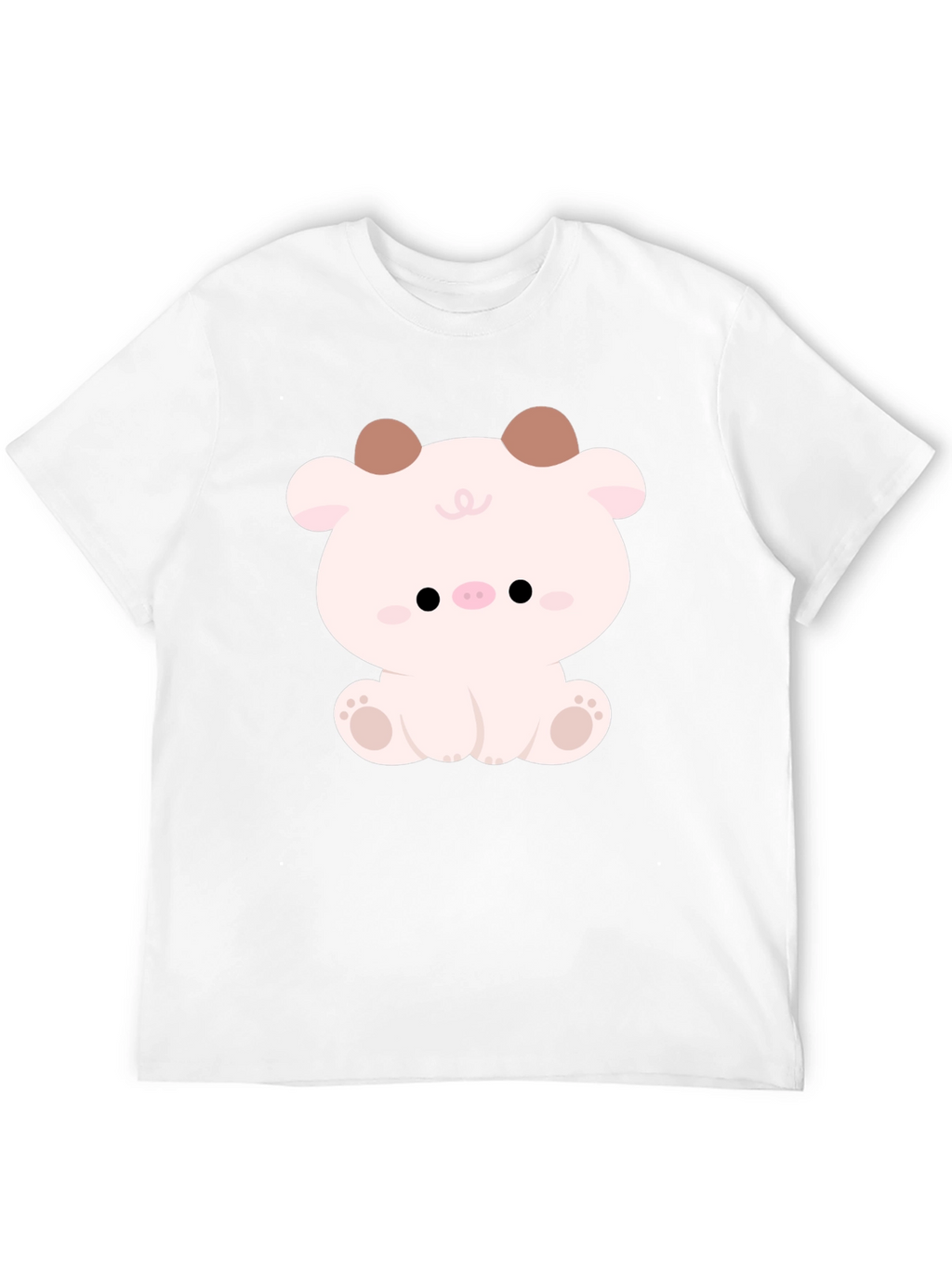 Cute Cartoon Animal Graphic Black T-Shirt