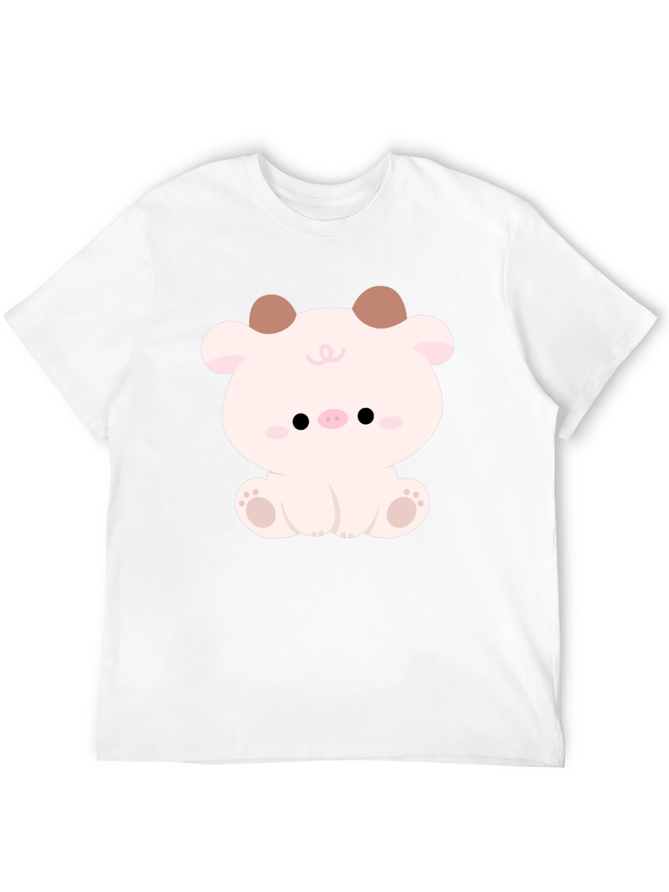 Cute Cartoon Animal Graphic Black T-Shirt