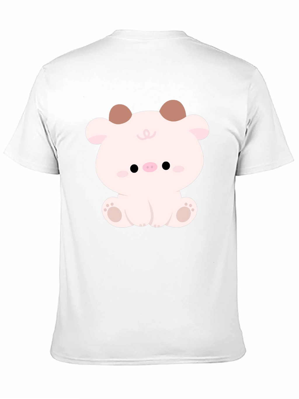 Cute Cartoon Animal Graphic Black T-Shirt