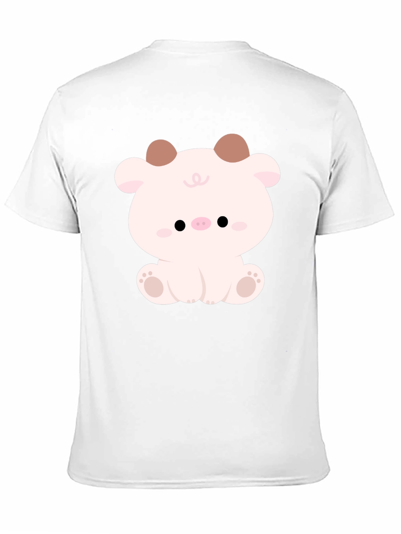 Cute Cartoon Animal Graphic Black T-Shirt