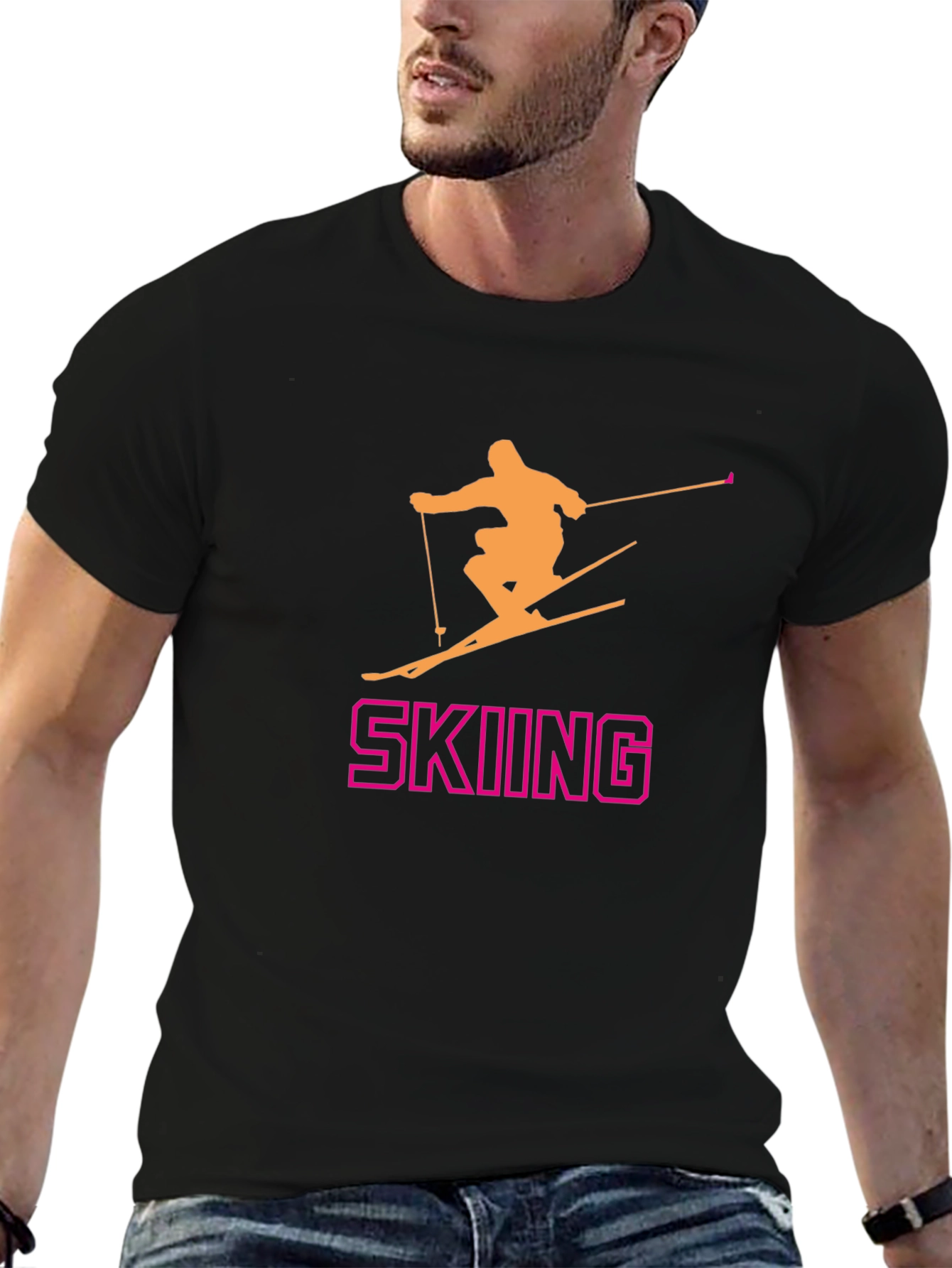 Skiing T-Shirt - Fun Sporty Design