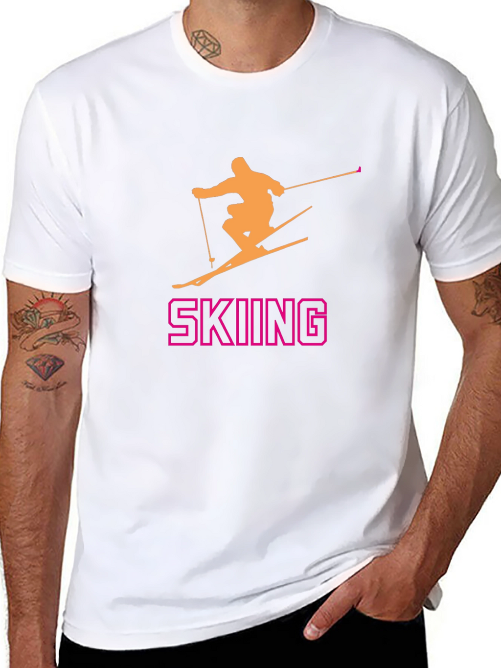 Skiing T-Shirt - Fun Sporty Design