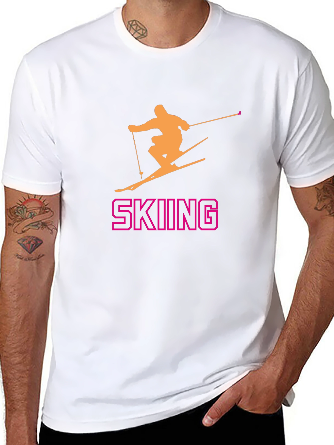 Skiing T-Shirt - Fun Sporty Design