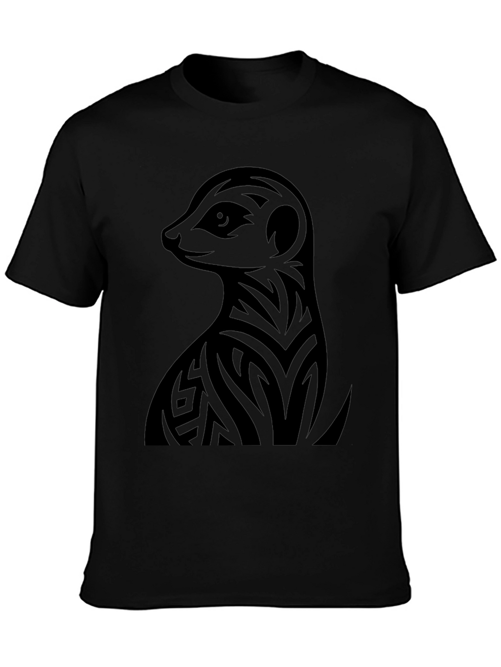 Meerkat Tribal Tattoo Graphic Tee - Black