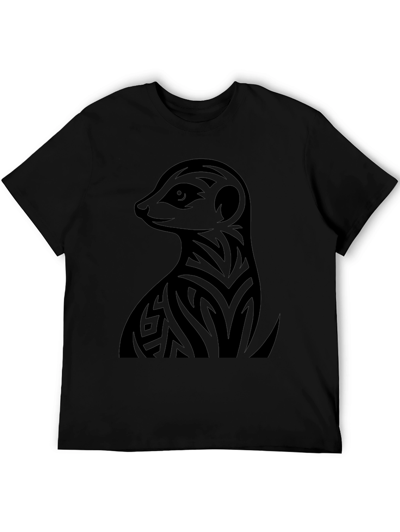 Meerkat Tribal Tattoo Graphic Tee - Black
