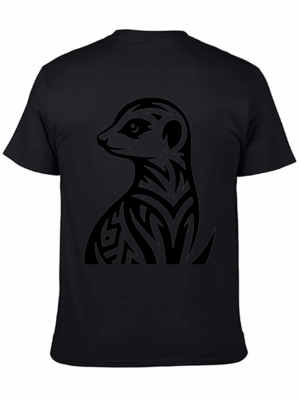 Meerkat Tribal Tattoo Graphic Tee - Black