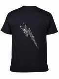 Musical Note Lightning Bolt Black Graphic Tee