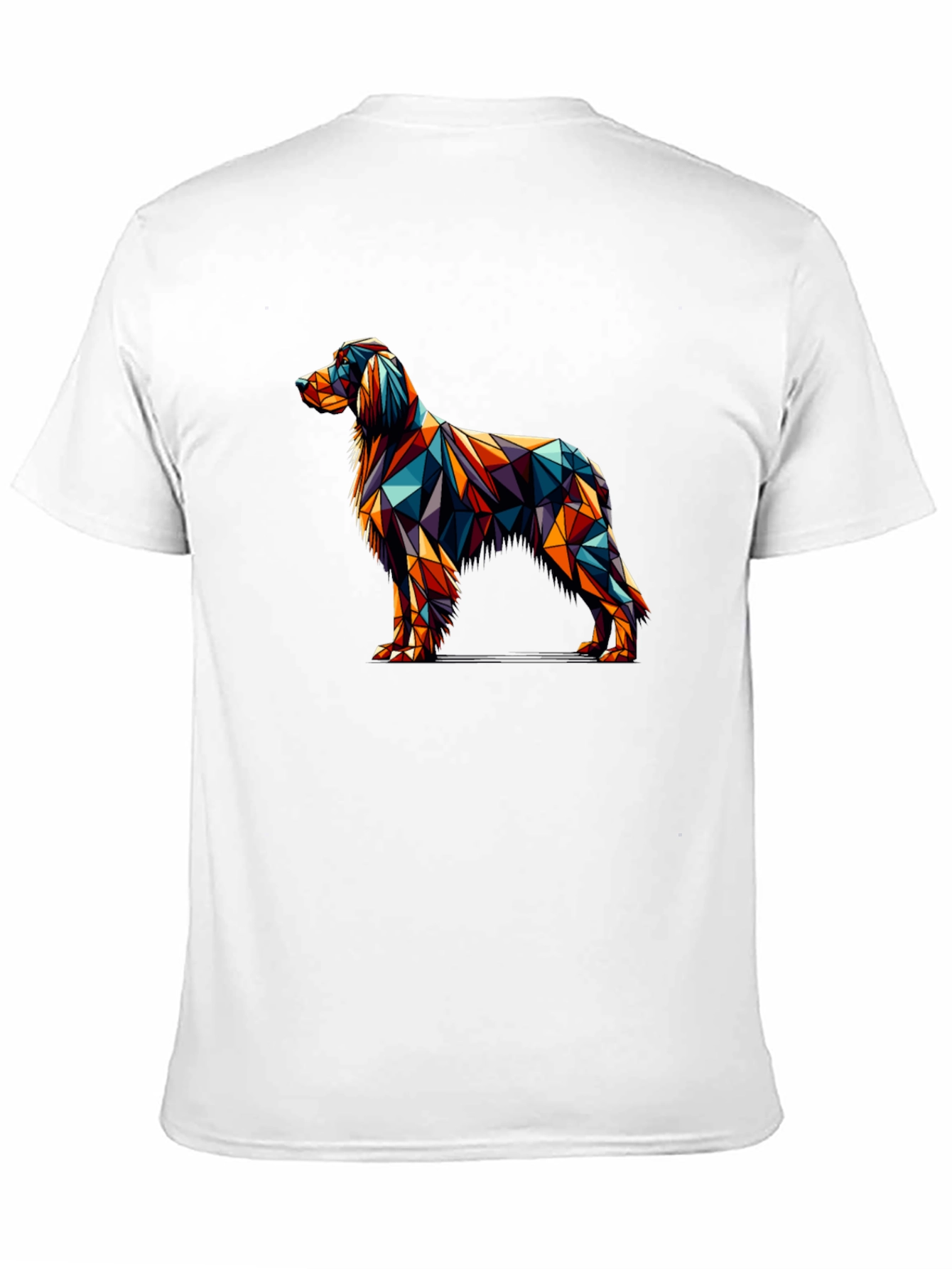 Geometric Dog Graphic Tee - Modern Art Shirt