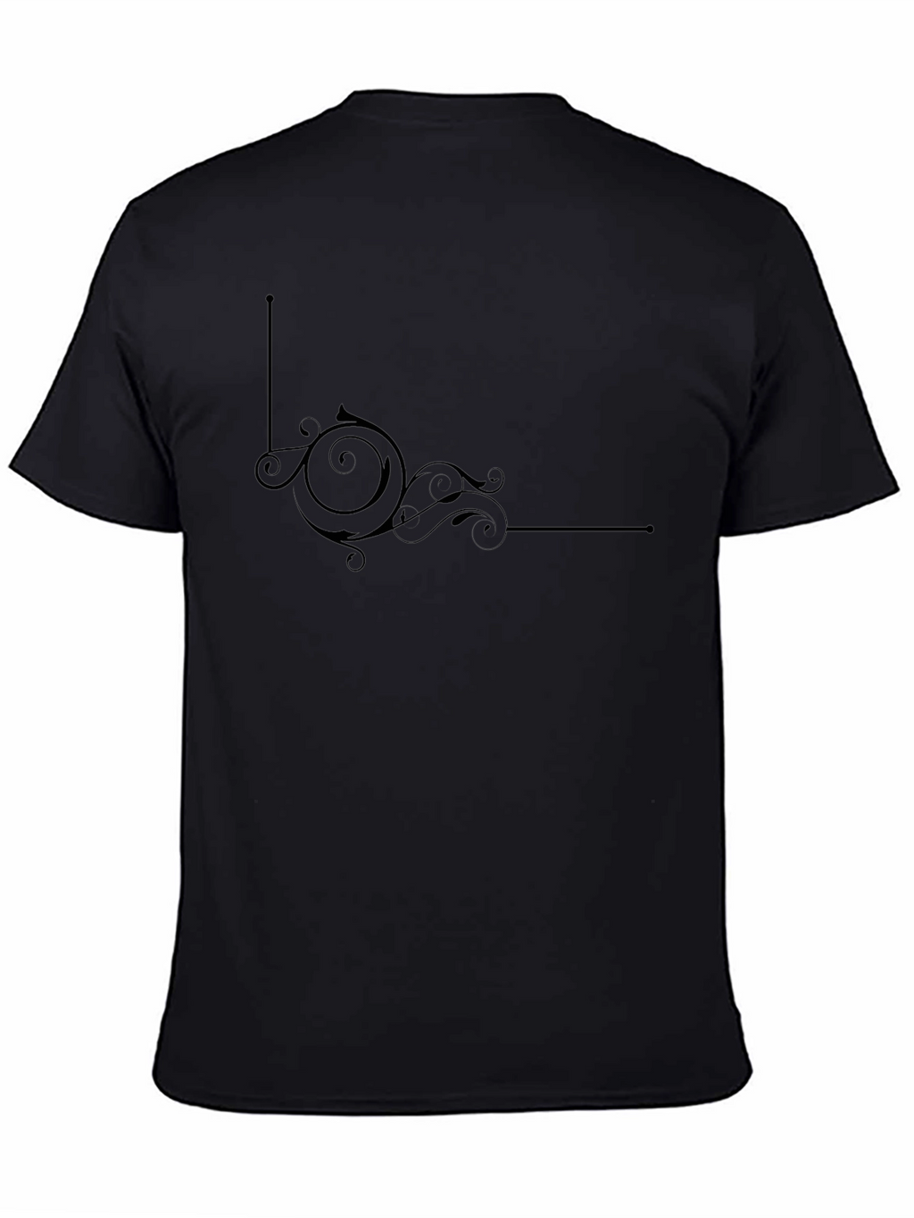 Stylish Black T-Shirt with Ornate Swirl Design