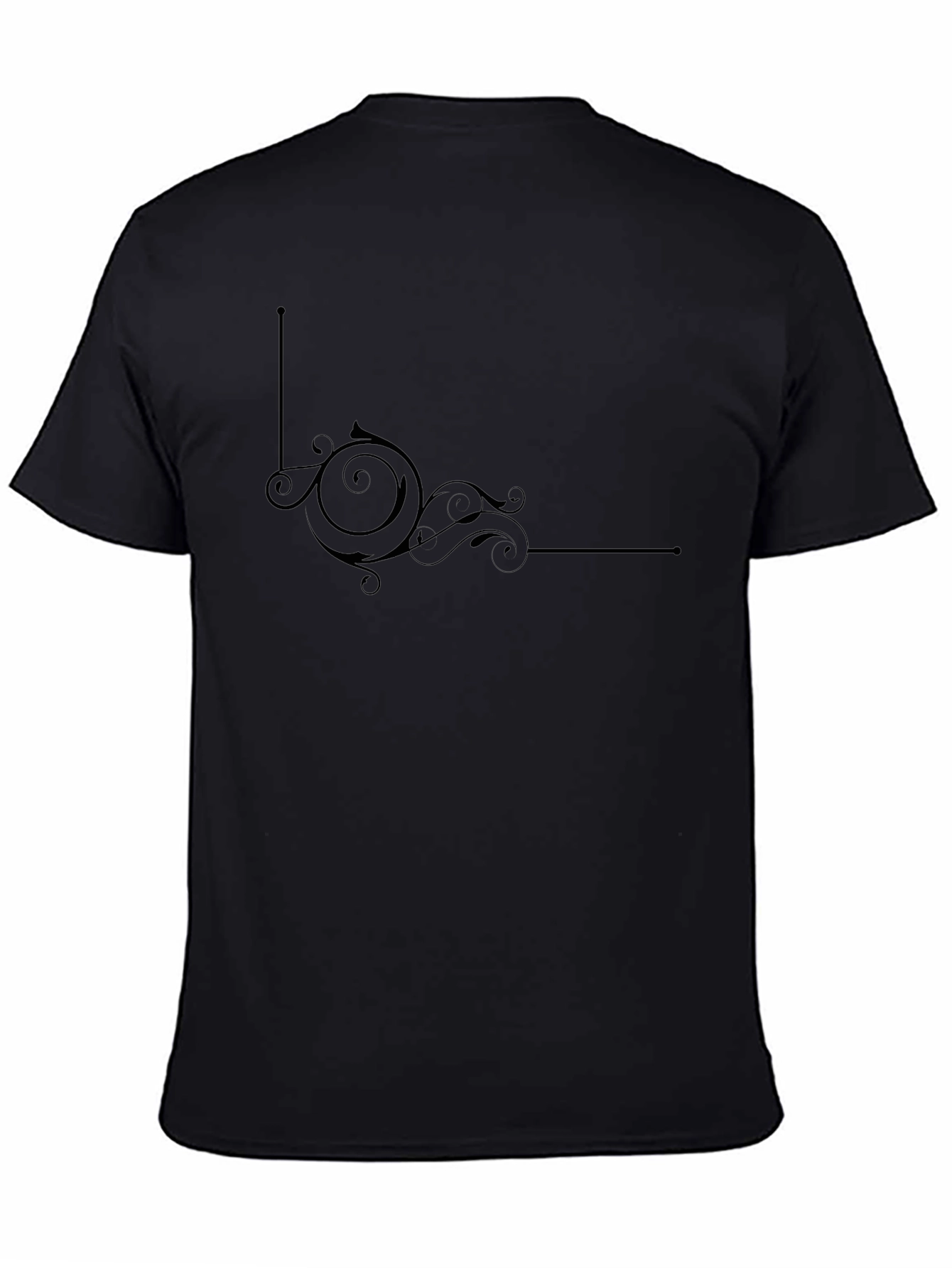 Stylish Black T-Shirt with Ornate Swirl Design
