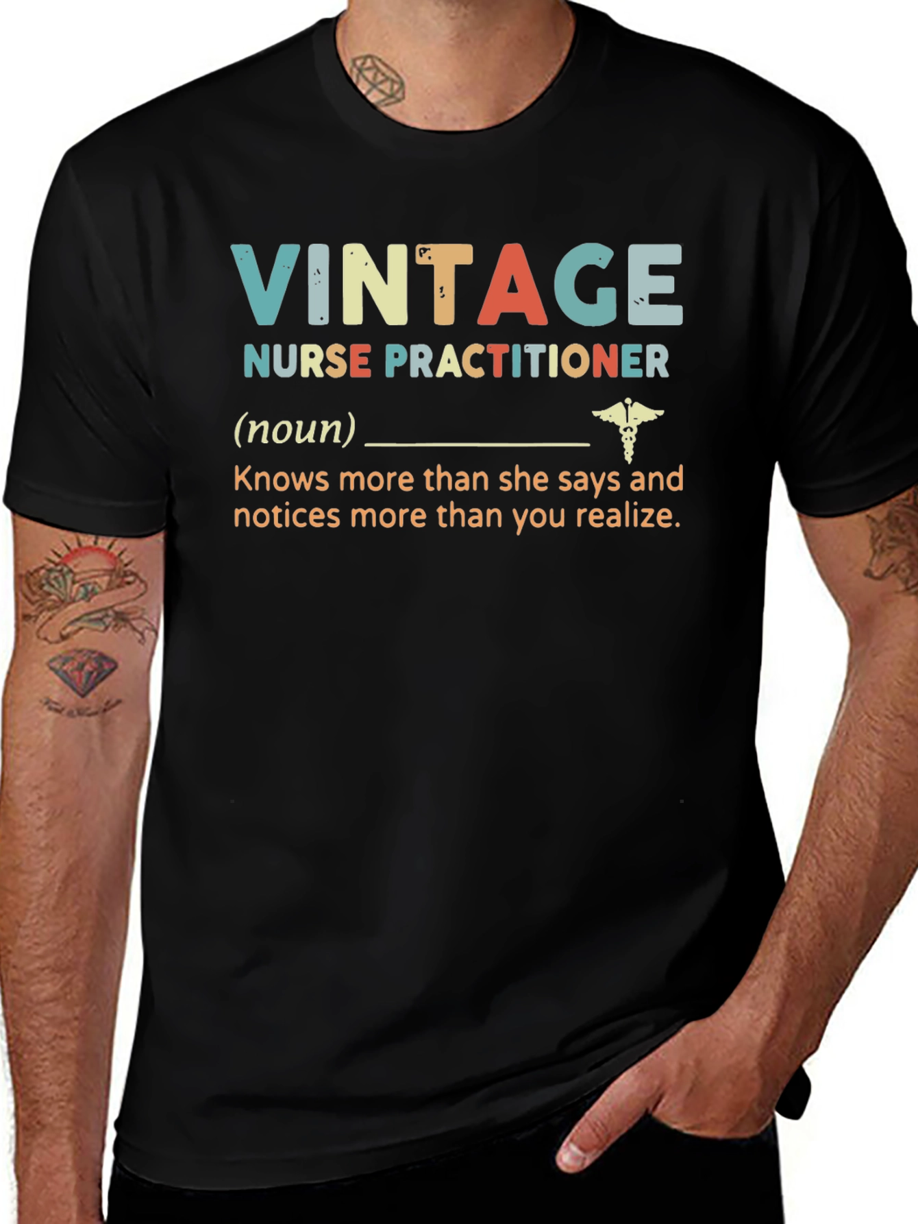 Vintage Nurse Practitioner T-Shirt - Knows More Than You Realize
