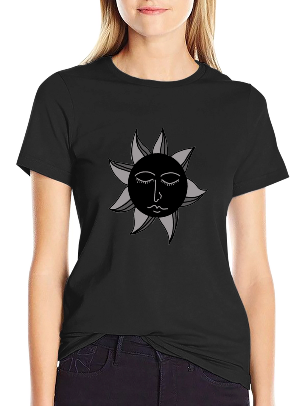 Black Sun Graphic Tee - Modern Unisex Style