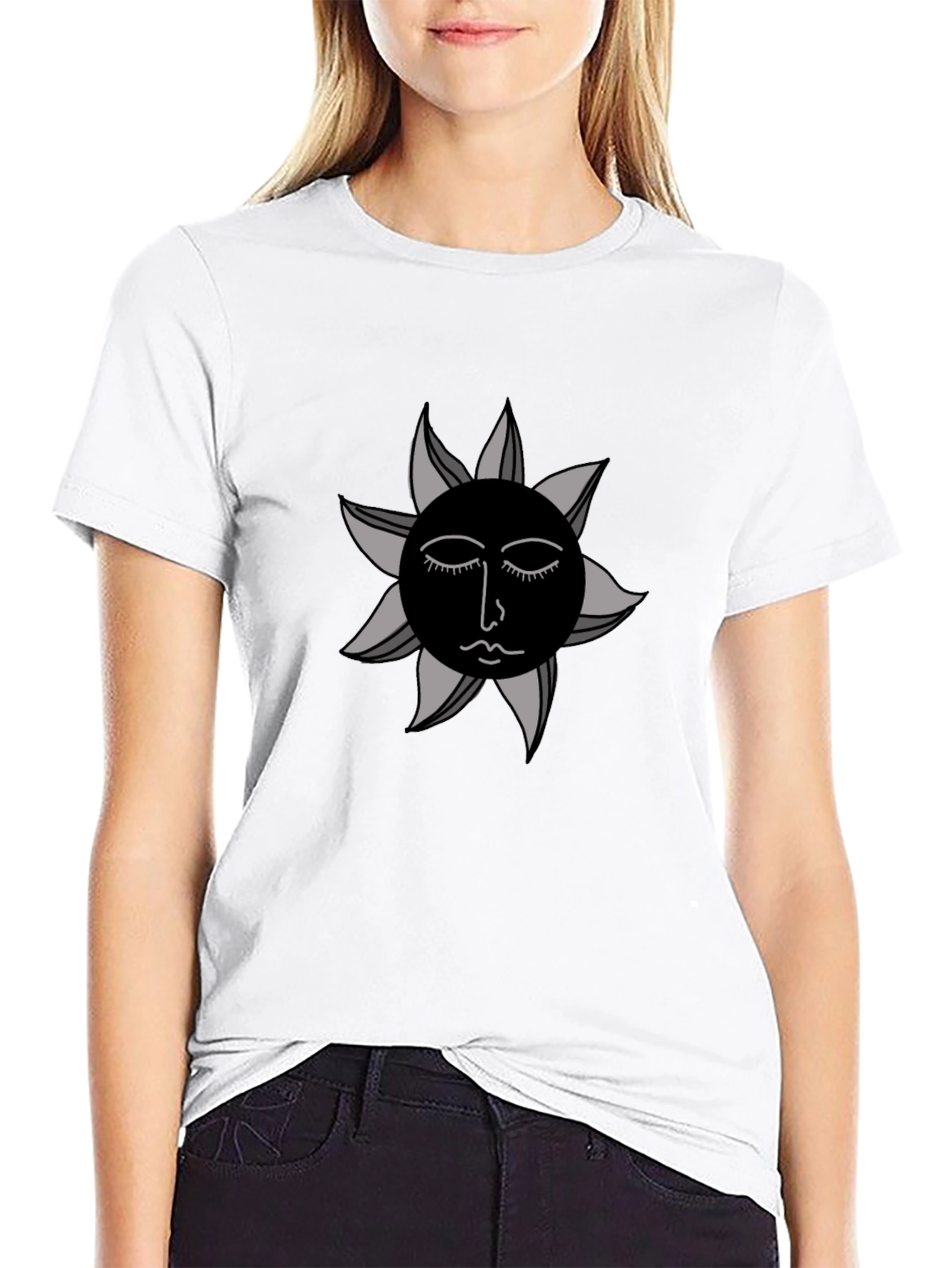 Black Sun Graphic Tee - Modern Unisex Style