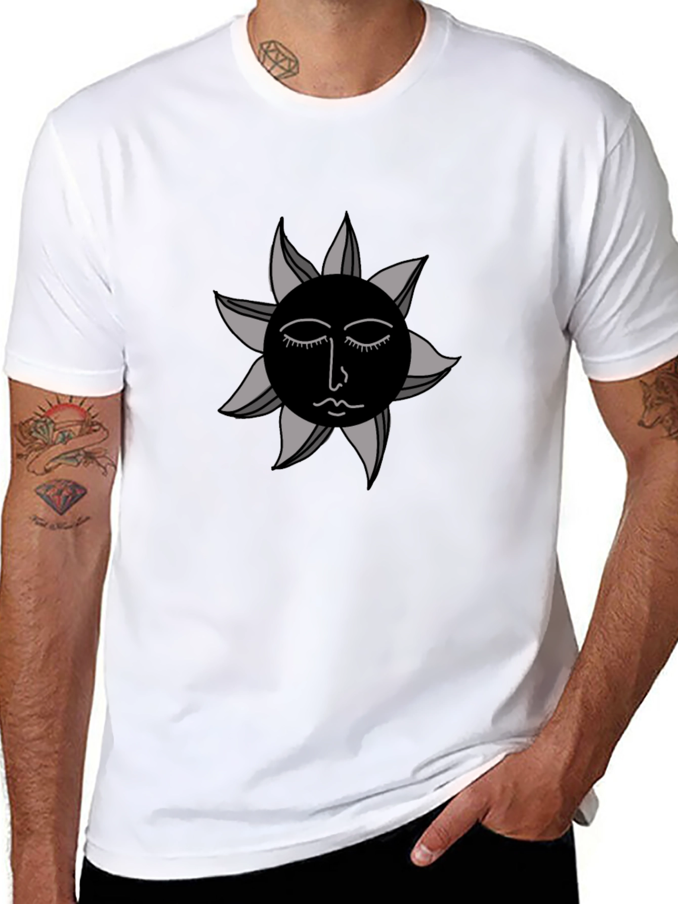 Black Sun Graphic Tee - Modern Unisex Style