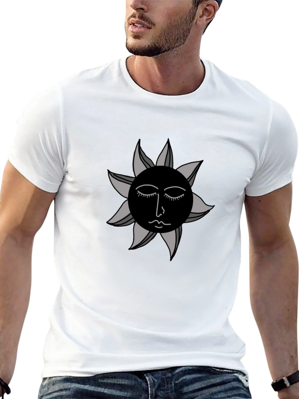 Black Sun Graphic Tee - Modern Unisex Style