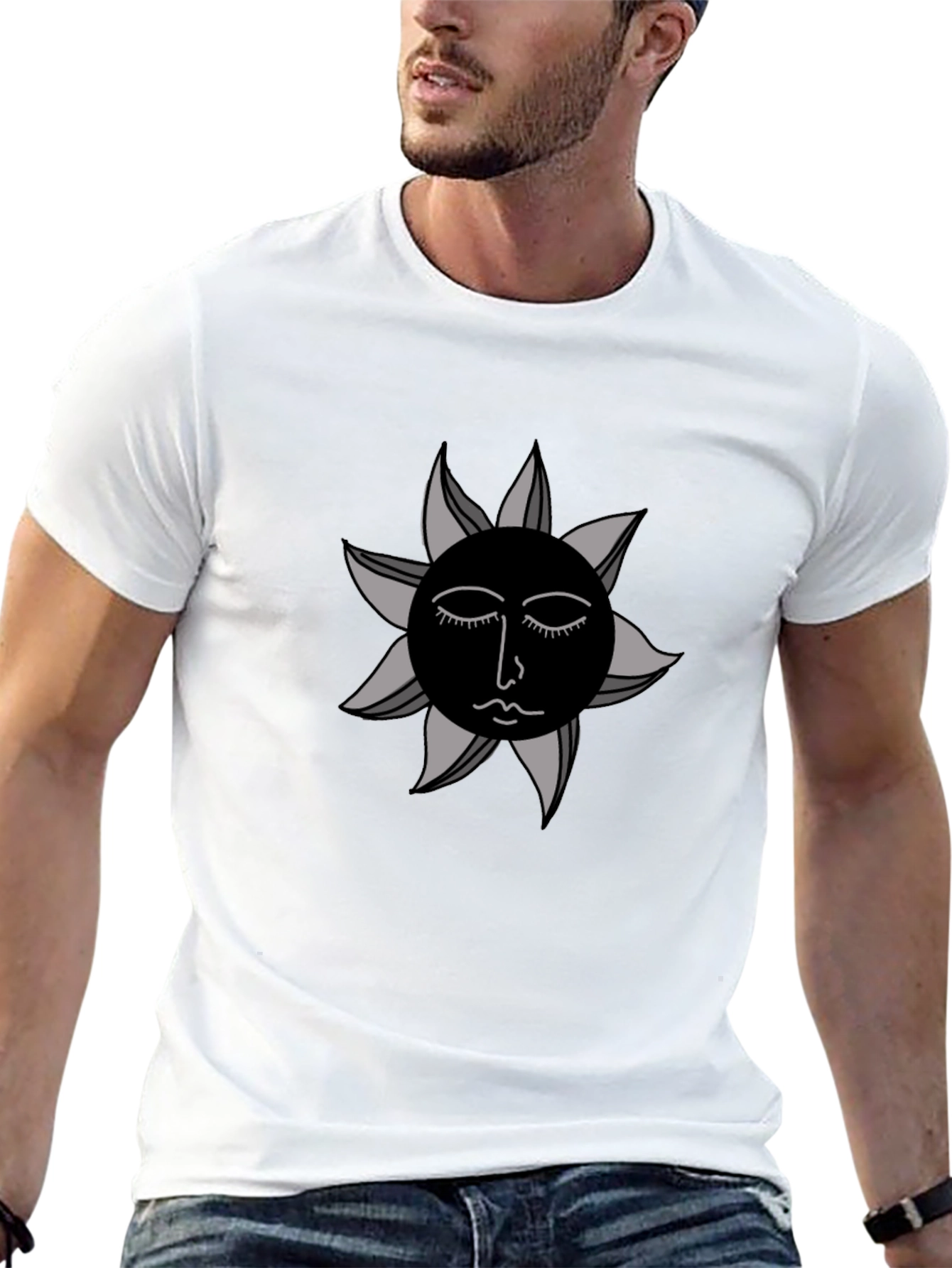 Black Sun Graphic Tee - Modern Unisex Style