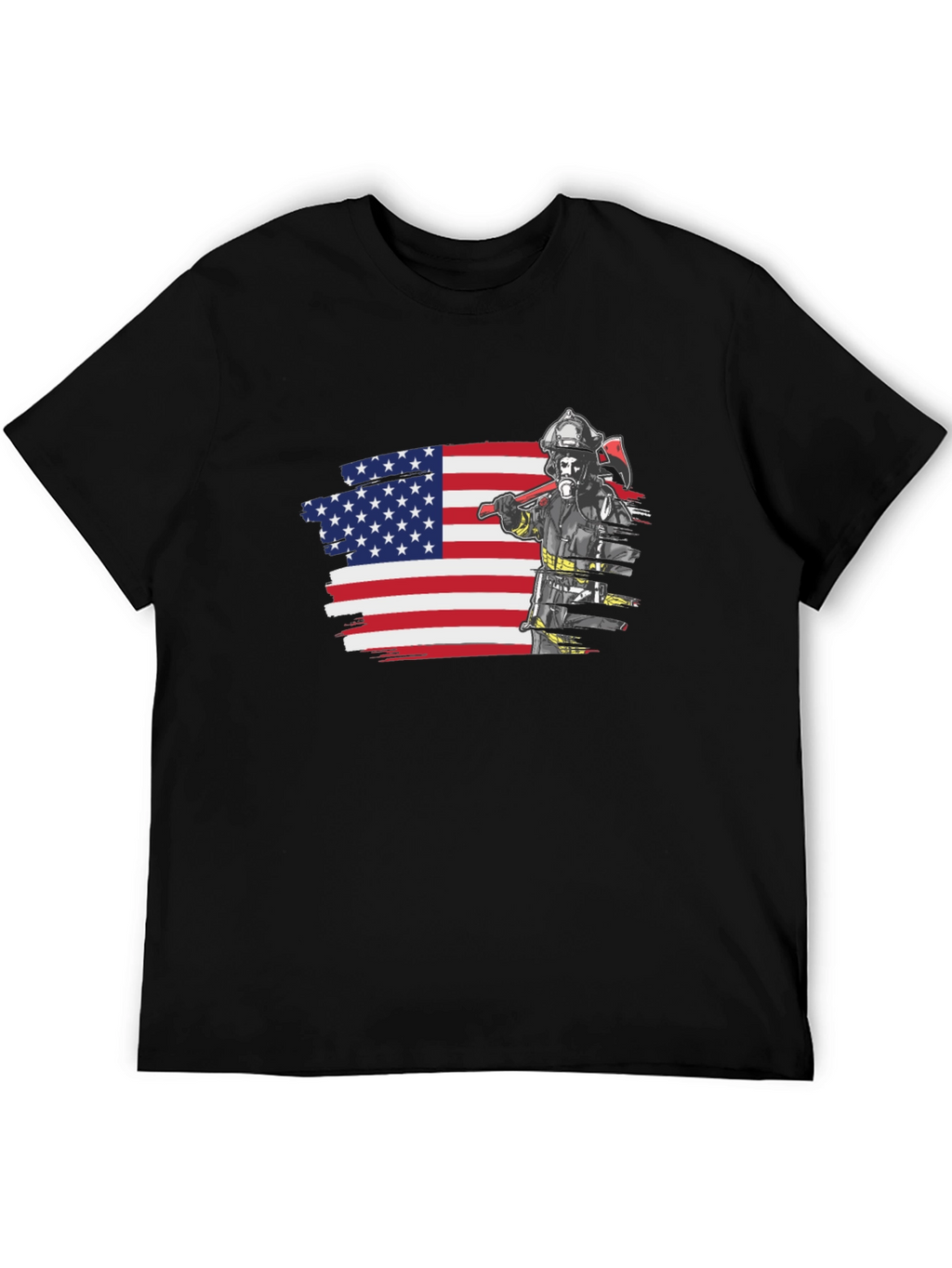 Firefighter USA Flag Graphic Tee
