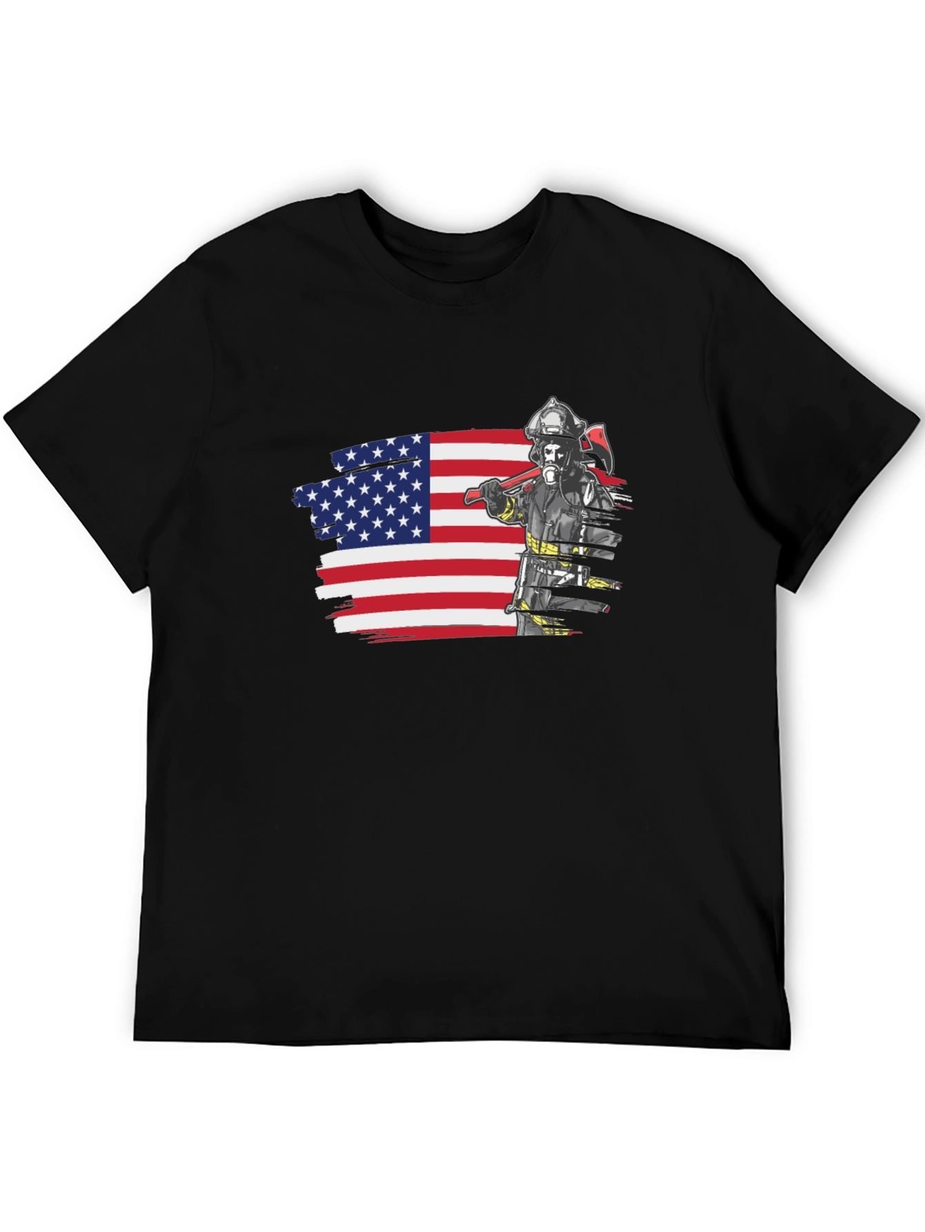 Firefighter USA Flag Graphic Tee