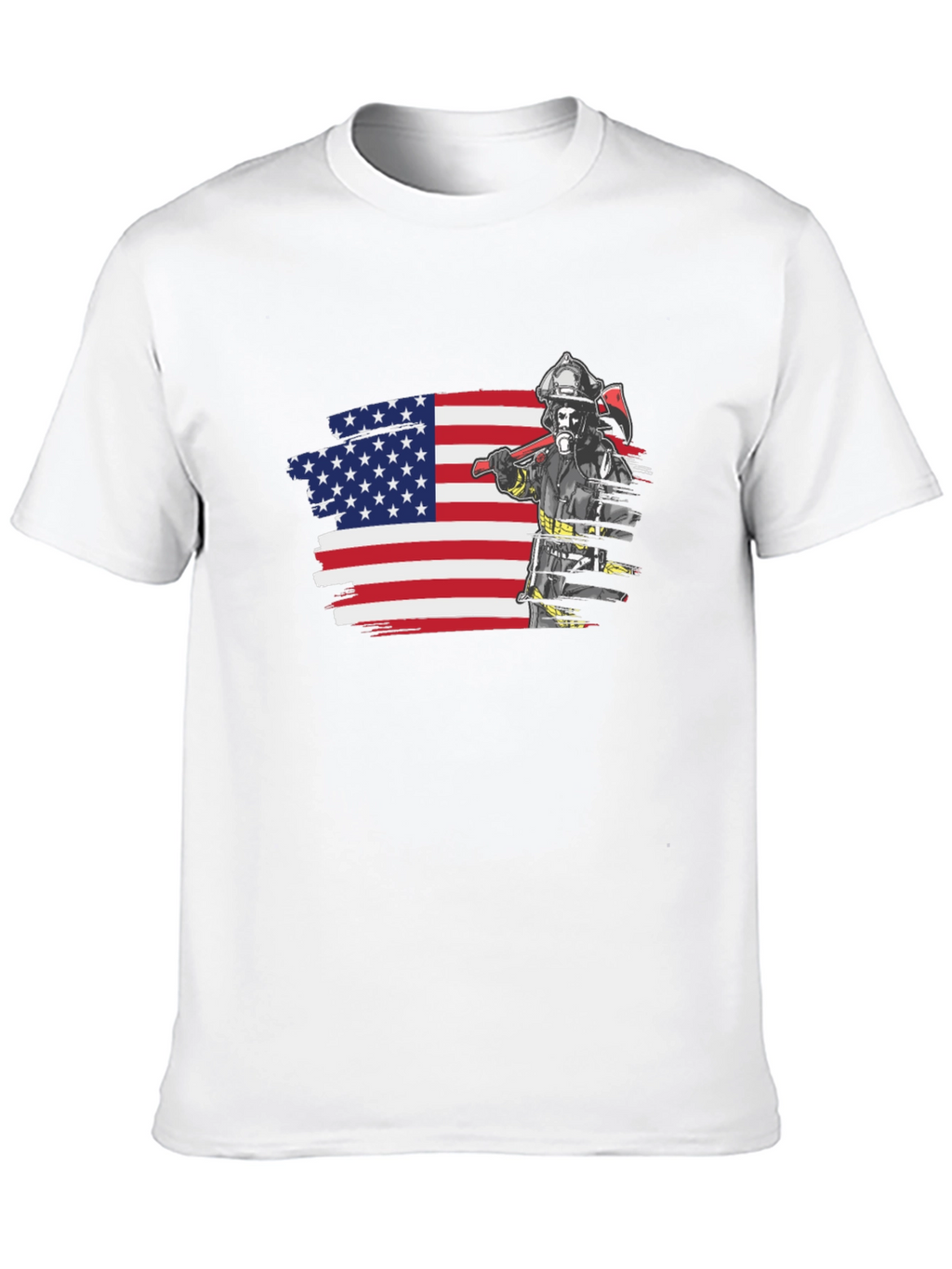 Firefighter USA Flag Graphic Tee