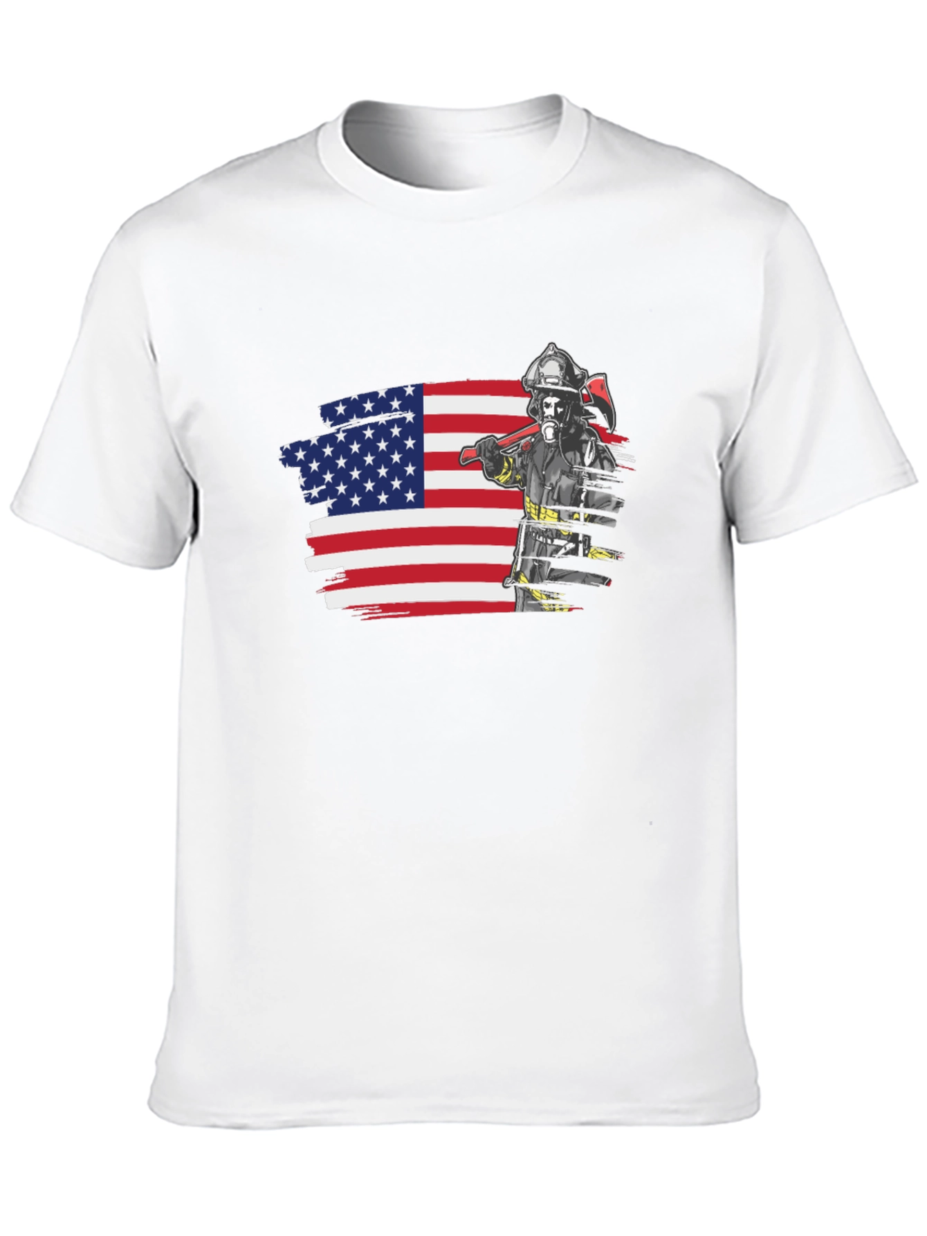 Firefighter USA Flag Graphic Tee