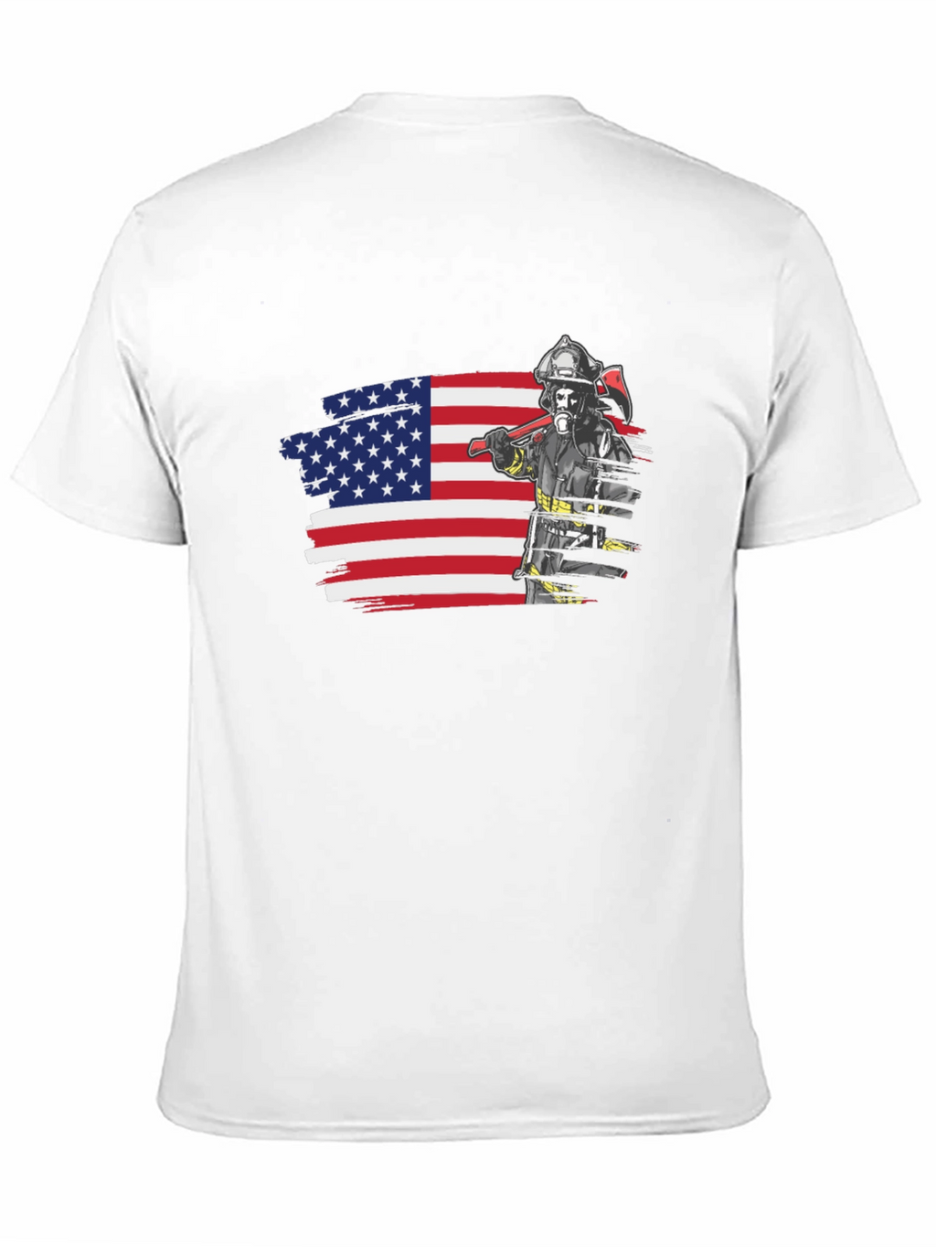 Firefighter USA Flag Graphic Tee