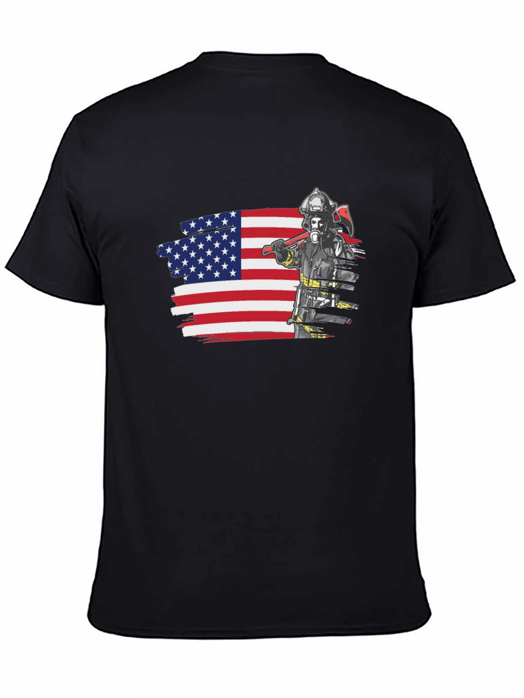 Firefighter USA Flag Graphic Tee