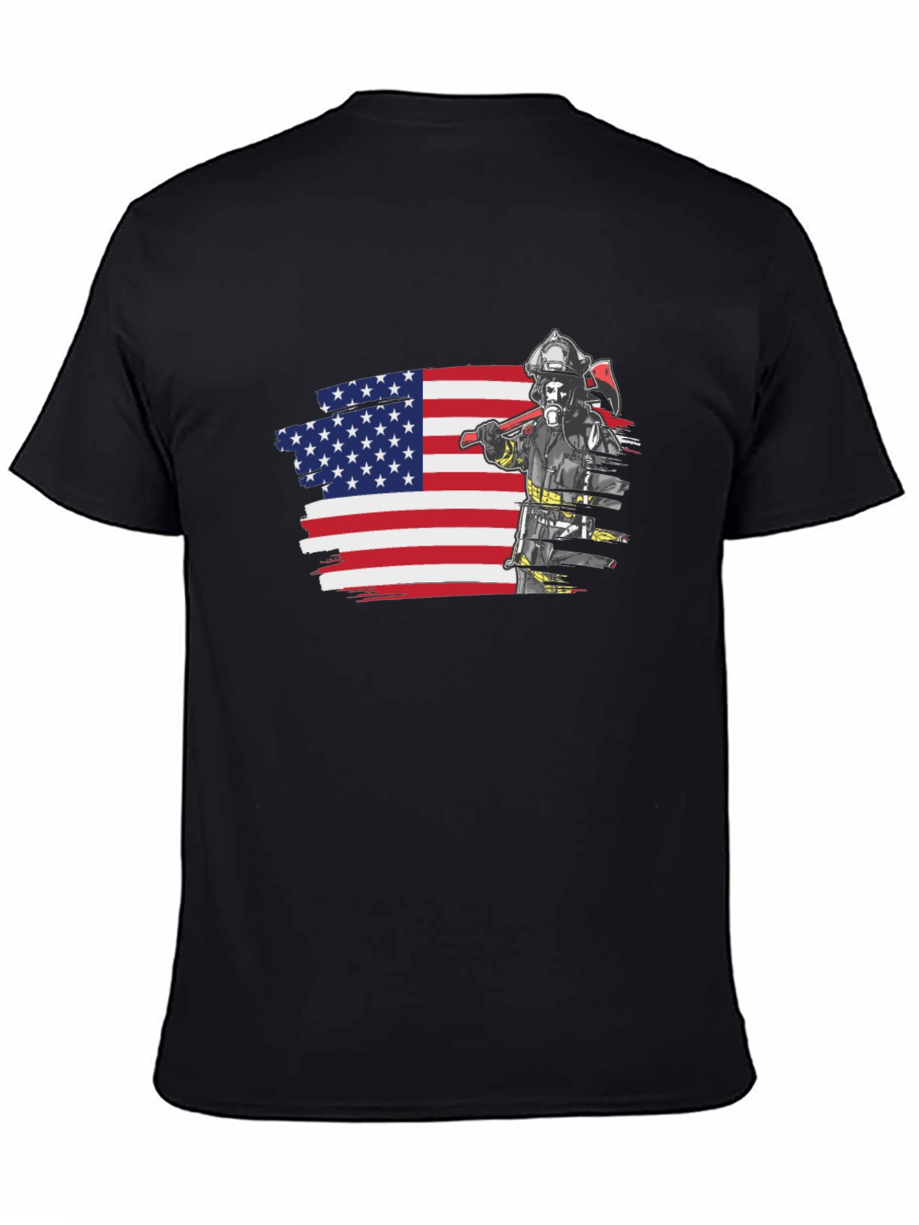 Firefighter USA Flag Graphic Tee