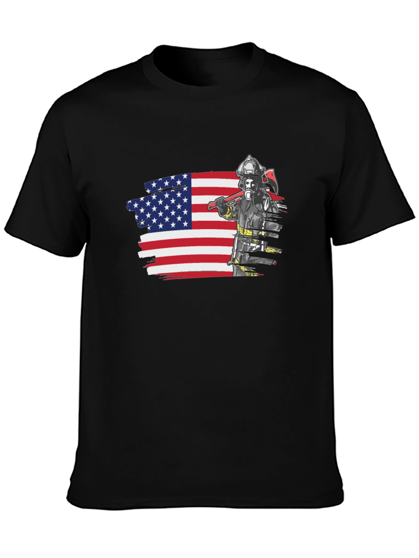 Firefighter USA Flag Graphic Tee