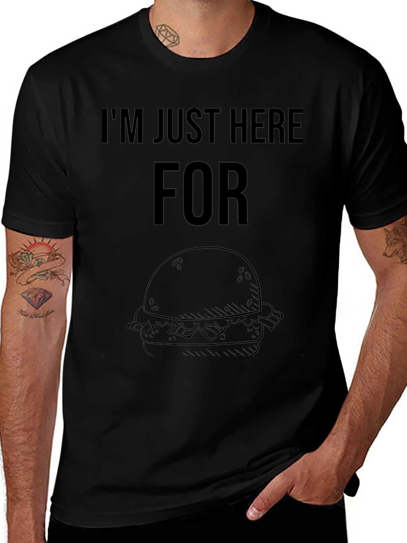 Im Just Here For the Burger T-Shirt - Casual Funny Tee