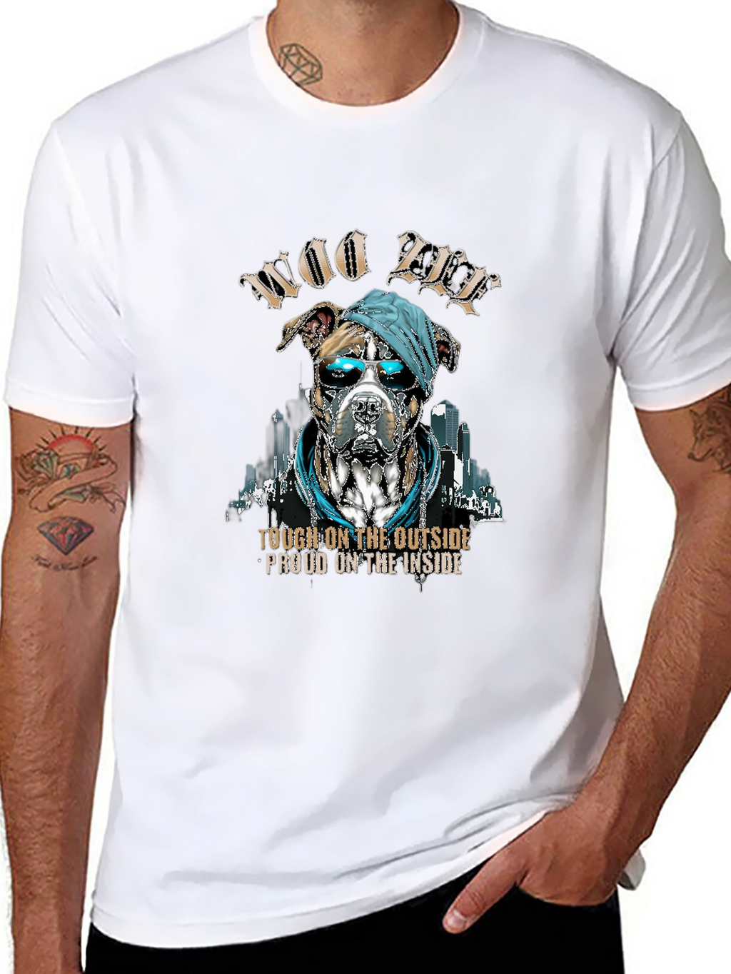 Woo Pitbull T-Shirt: Tough Outside Proud Inside