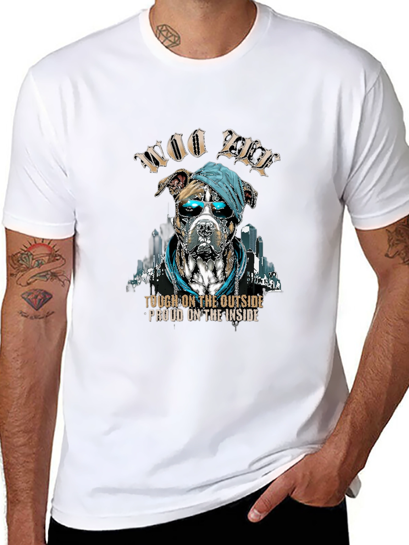 Woo Pitbull T-Shirt: Tough Outside Proud Inside
