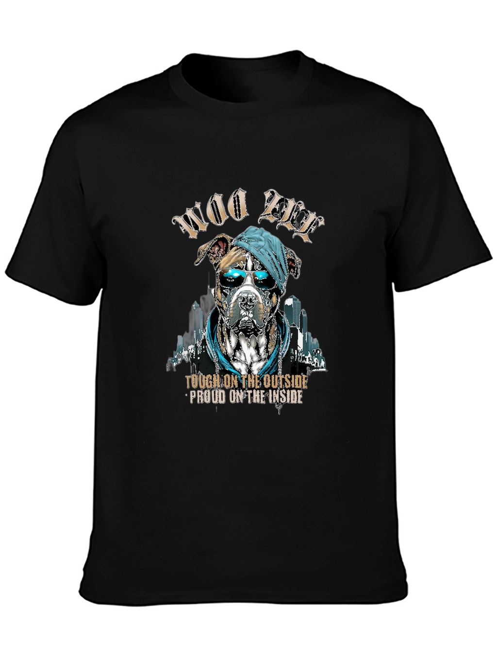 Woo Pitbull T-Shirt: Tough Outside Proud Inside