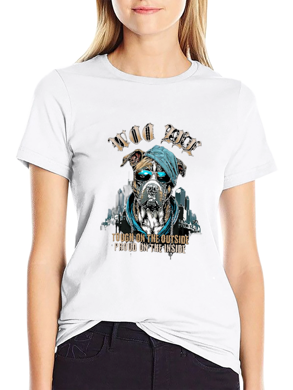 Woo Pitbull T-Shirt: Tough Outside Proud Inside