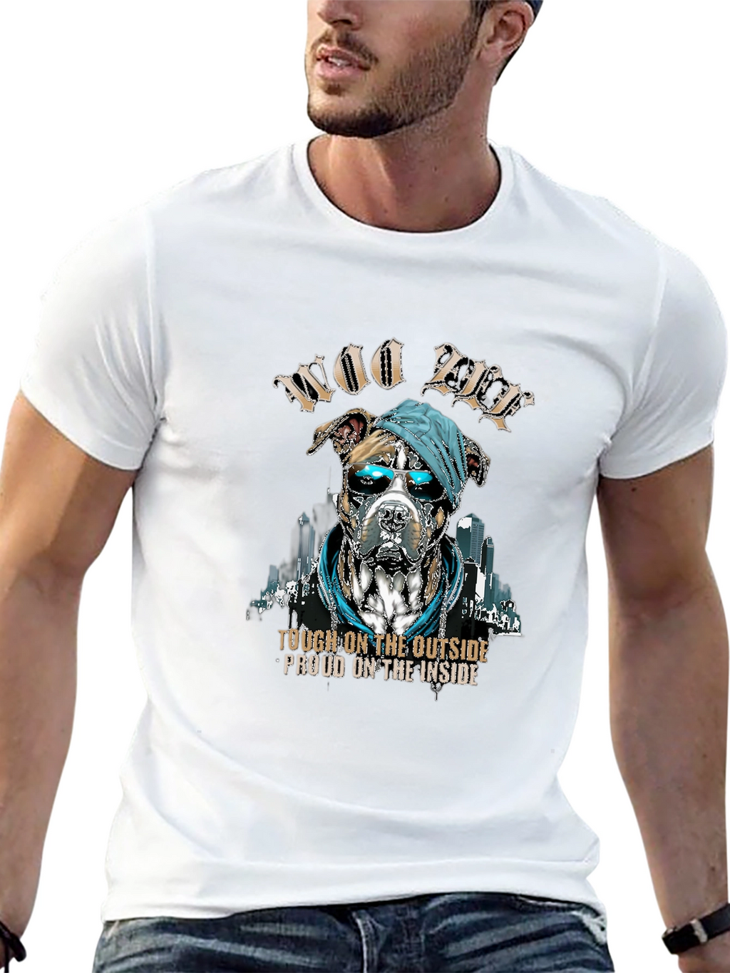 Woo Pitbull T-Shirt: Tough Outside Proud Inside