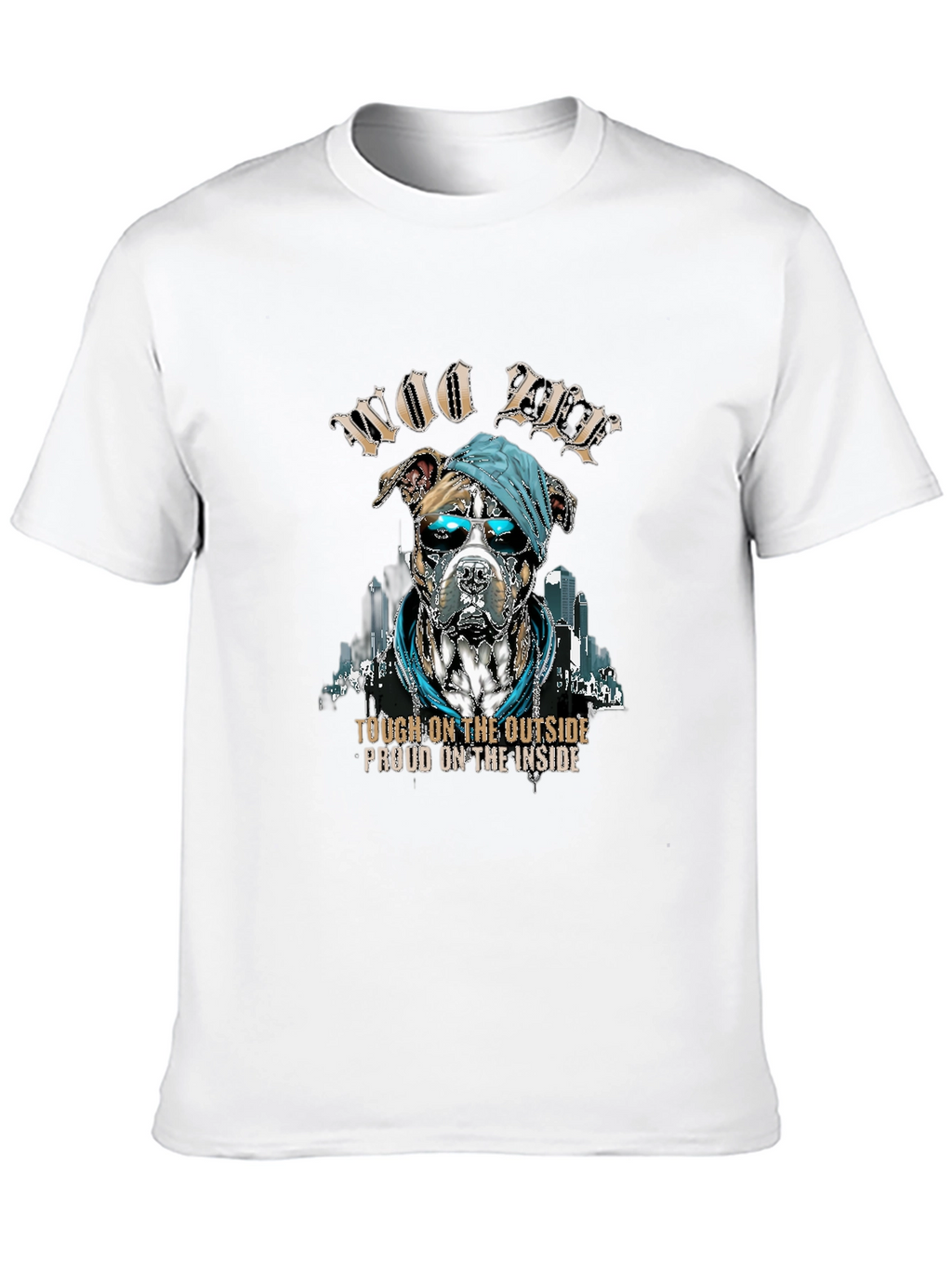 Woo Pitbull T-Shirt: Tough Outside Proud Inside