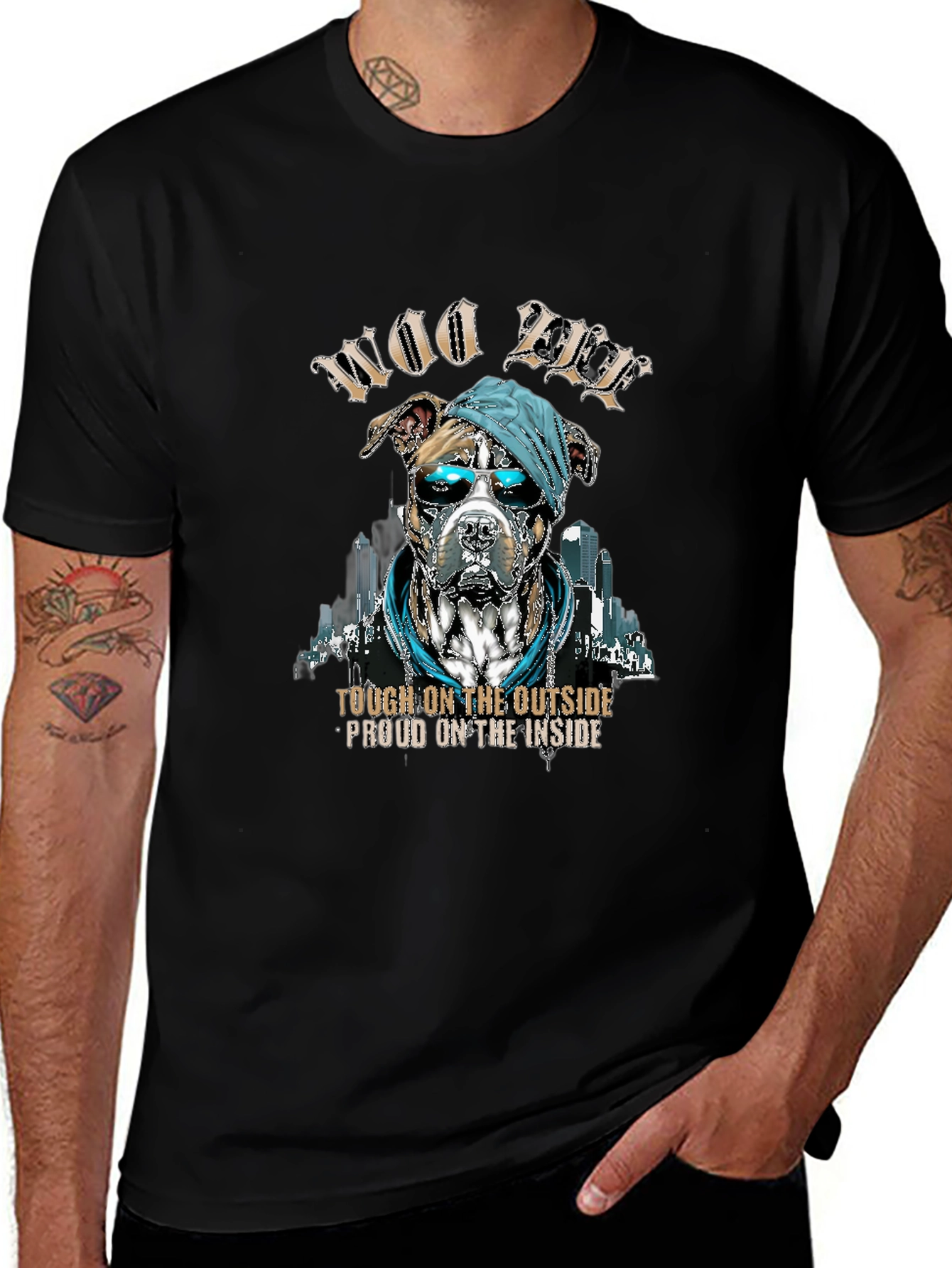 Woo Pitbull T-Shirt: Tough Outside Proud Inside