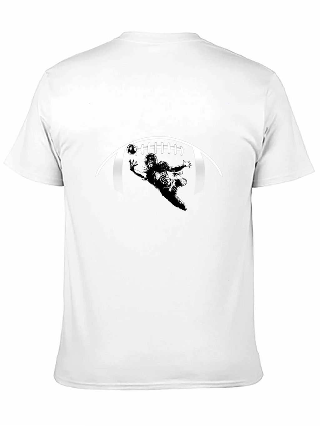 Football Player Graphic Print Black T-Shirt