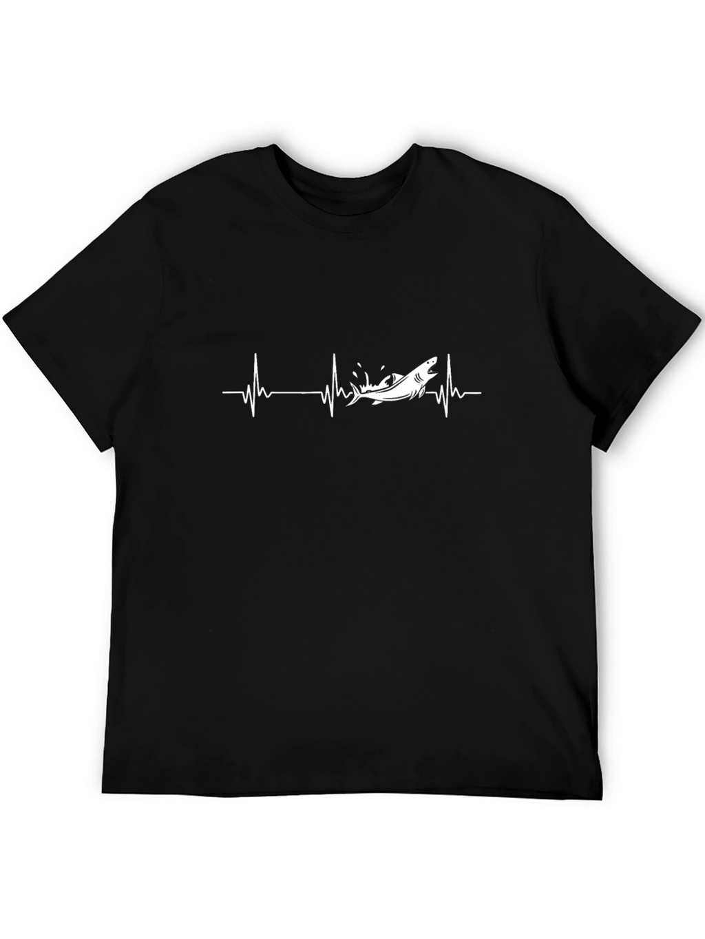 Shark Heartbeat T-Shirt - Black Unique Design