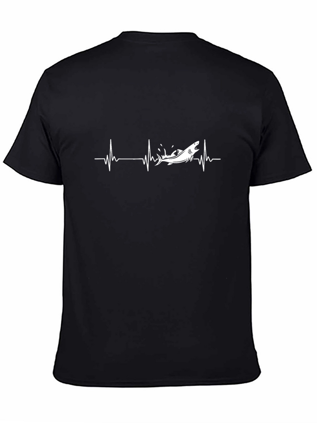 Shark Heartbeat T-Shirt - Black Unique Design