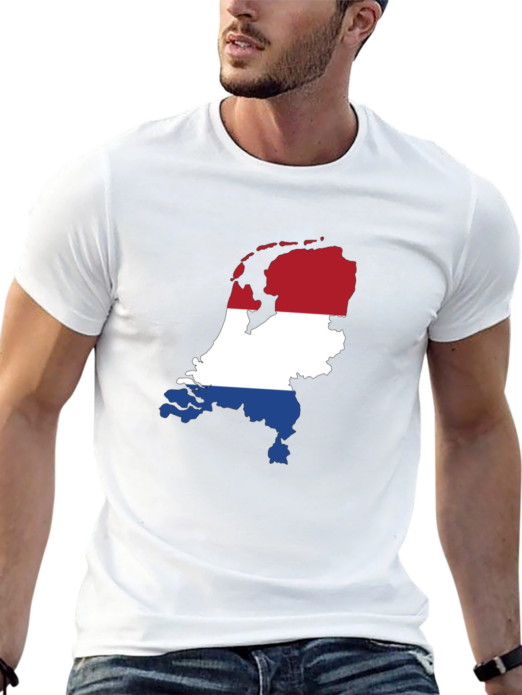 Netherlands Flag Map Graphic T-Shirt