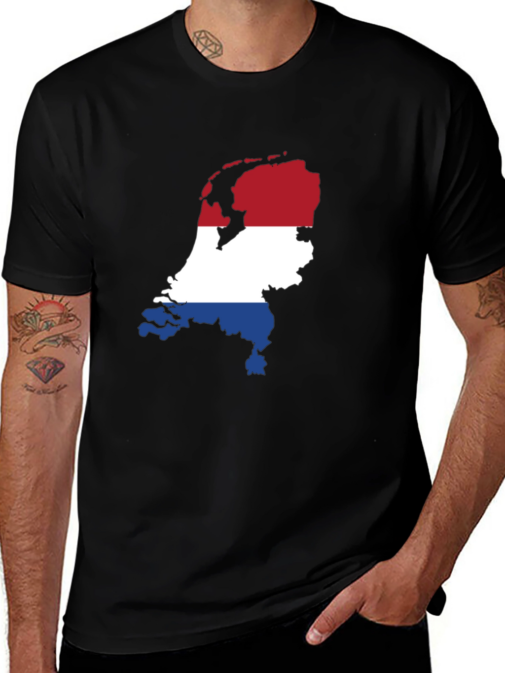 Netherlands Flag Map Graphic T-Shirt