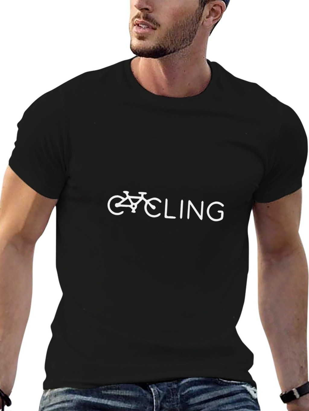 Cycling Graphic T-Shirt - Black