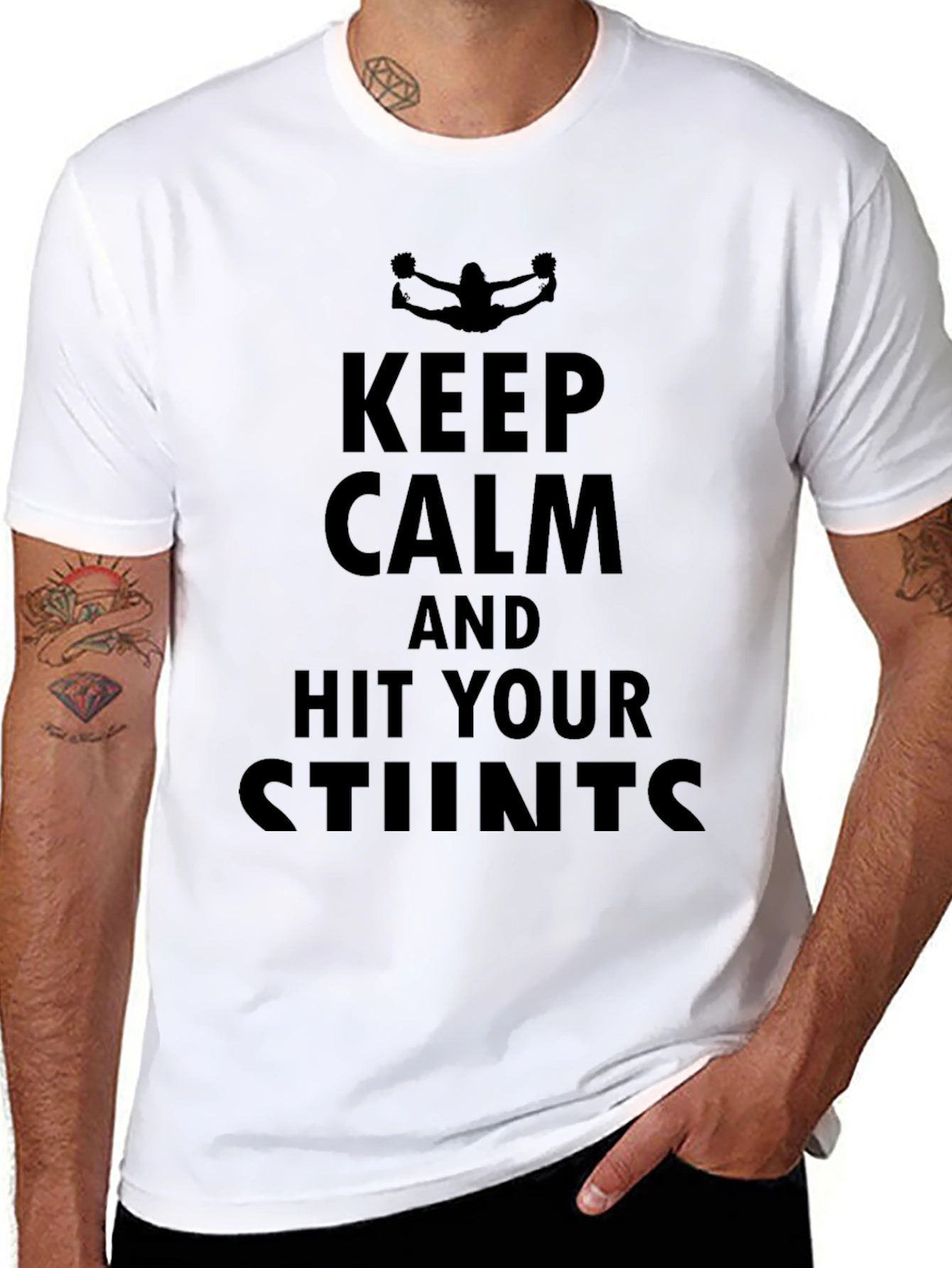 Keep Calm Hit Your Stunts Black T-Shirt