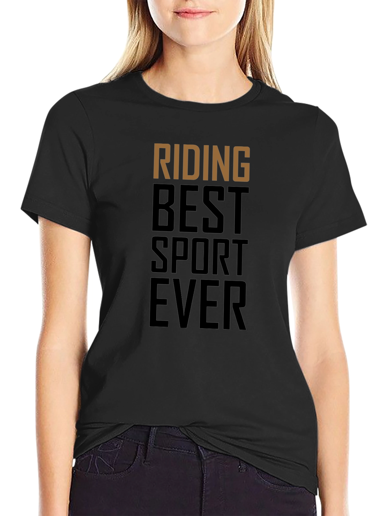 Riding Best Sport Ever Black Graphic Tee